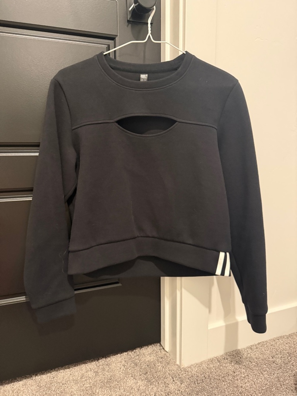 Adidas Women’s Black Cutout Crewneck Sweatshirt